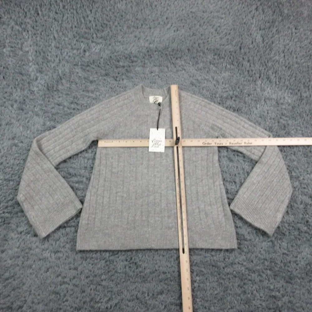 Cosmic Blue Love Sweater Pullover Womens S Gray Crew Neck Bell Sleeve NWT